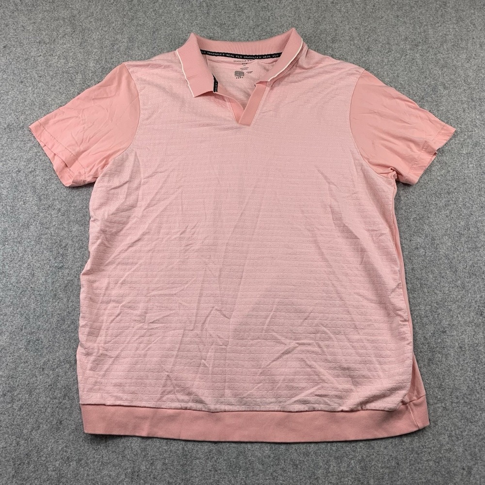 Shaquille O'Neal Polo Size 4XL Pink Cotton with Johnny Collar
